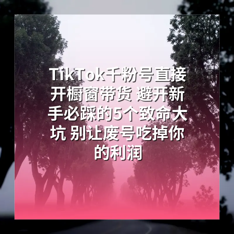 TikTok千粉号直接开橱窗带货 避开新手必踩的5个致命大坑 别让废号吃掉你的利润