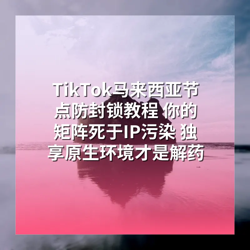 TikTok马来西亚节点防封锁教程 你的矩阵死于IP污染 独享原生环境才是解药