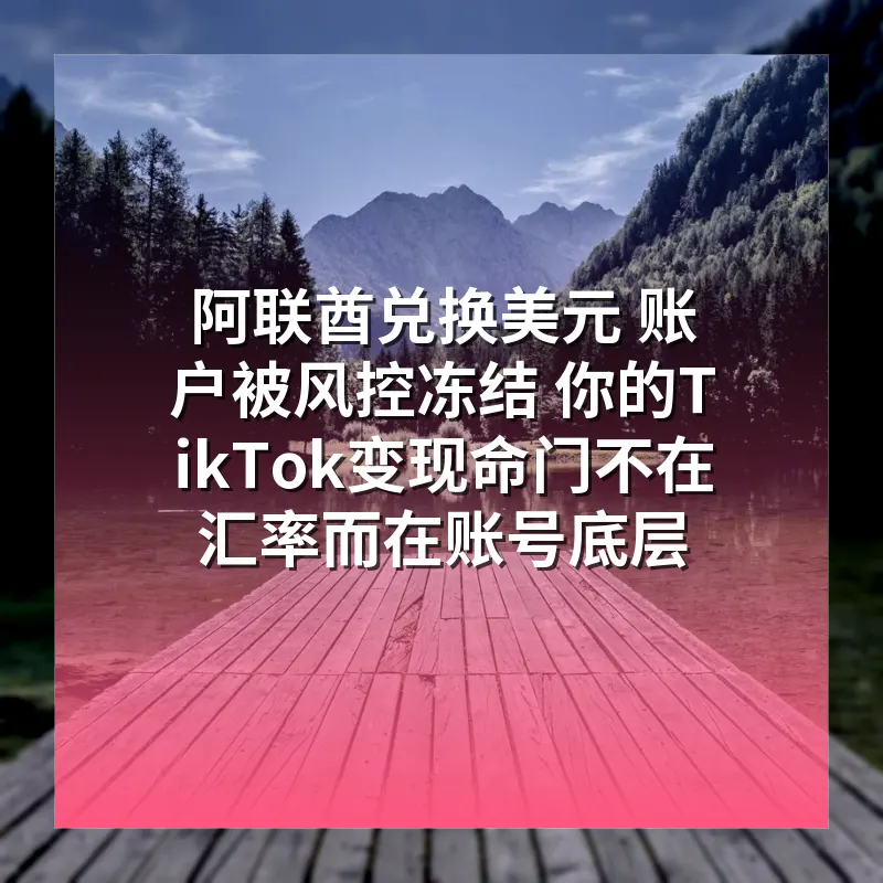 阿联酋兑换美元 账户被风控冻结 你的TikTok变现命门不在汇率而在账号底层