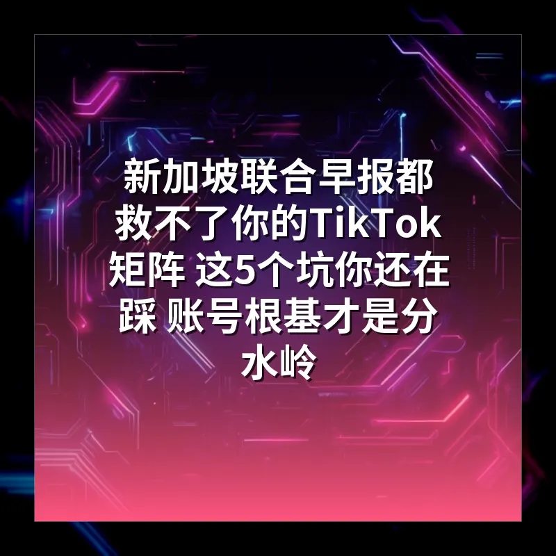 新加坡联合早报都救不了你的TikTok矩阵 这5个坑你还在踩 账号根基才是分水岭