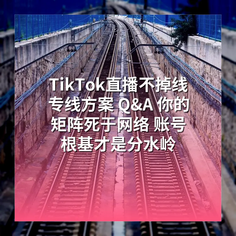 TikTok直播不掉线专线方案 Q&A 你的矩阵死于网络 账号根基才是分水岭