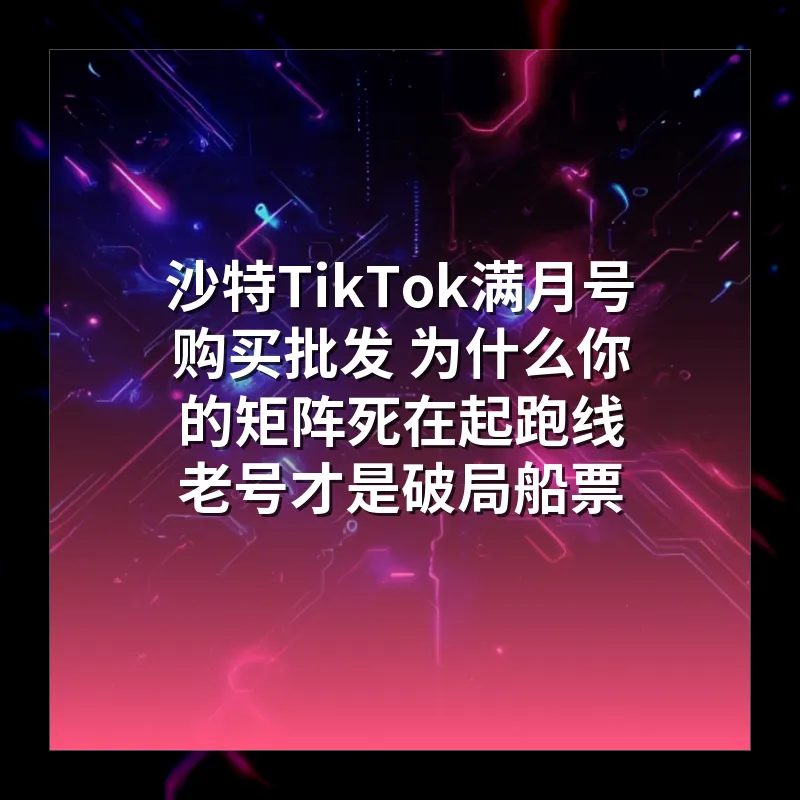 沙特TikTok满月号购买批发 为什么你的矩阵死在起跑线 老号才是破局船票