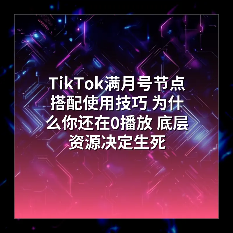TikTok满月号节点搭配使用技巧 为什么你还在0播放 底层资源决定生死