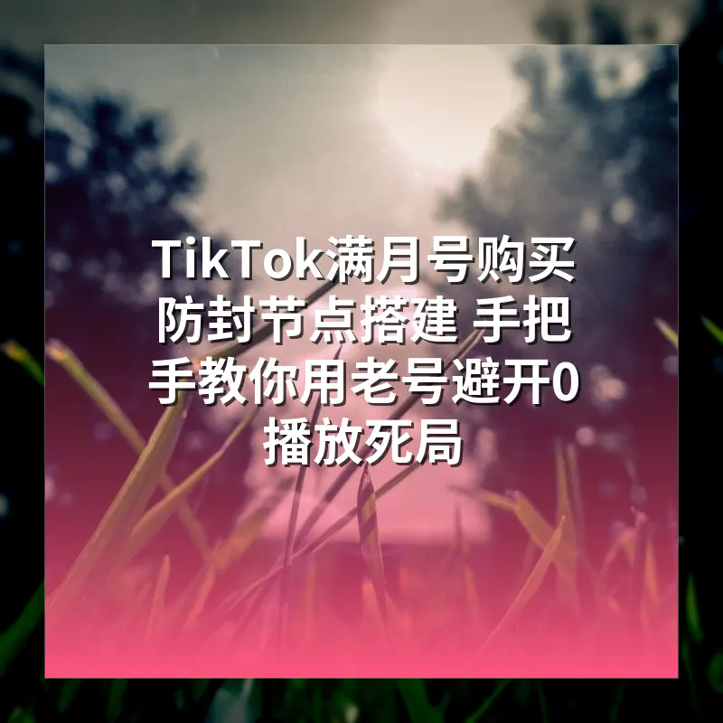 TikTok满月号购买防封节点搭建 手把手教你用老号避开0播放死局
