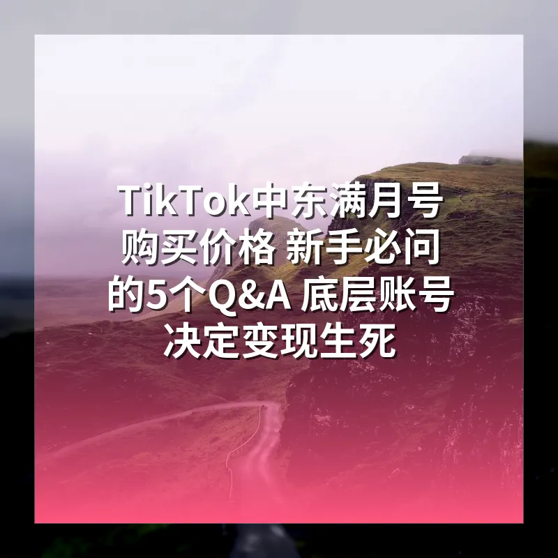 TikTok中东满月号购买价格 新手必问的5个Q&A 底层账号决定变现生死