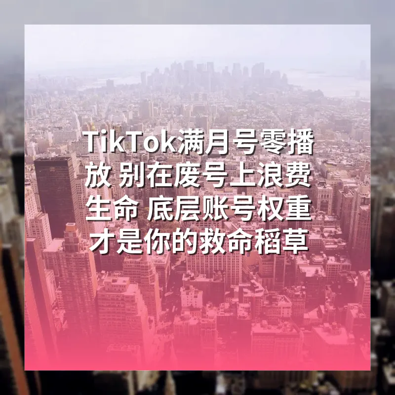 TikTok满月号零播放 别在废号上浪费生命 底层账号权重才是你的救命稻草