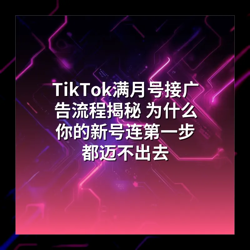 TikTok满月号接广告流程揭秘 为什么你的新号连第一步都迈不出去