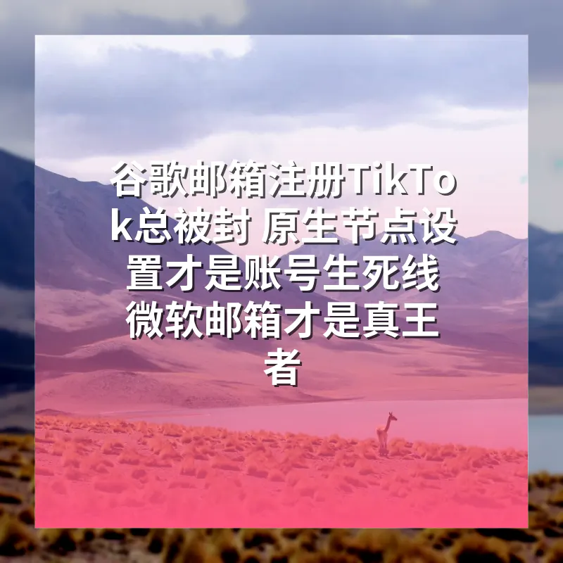 谷歌邮箱注册TikTok总被封 原生节点设置才是账号生死线 微软邮箱才是真王者