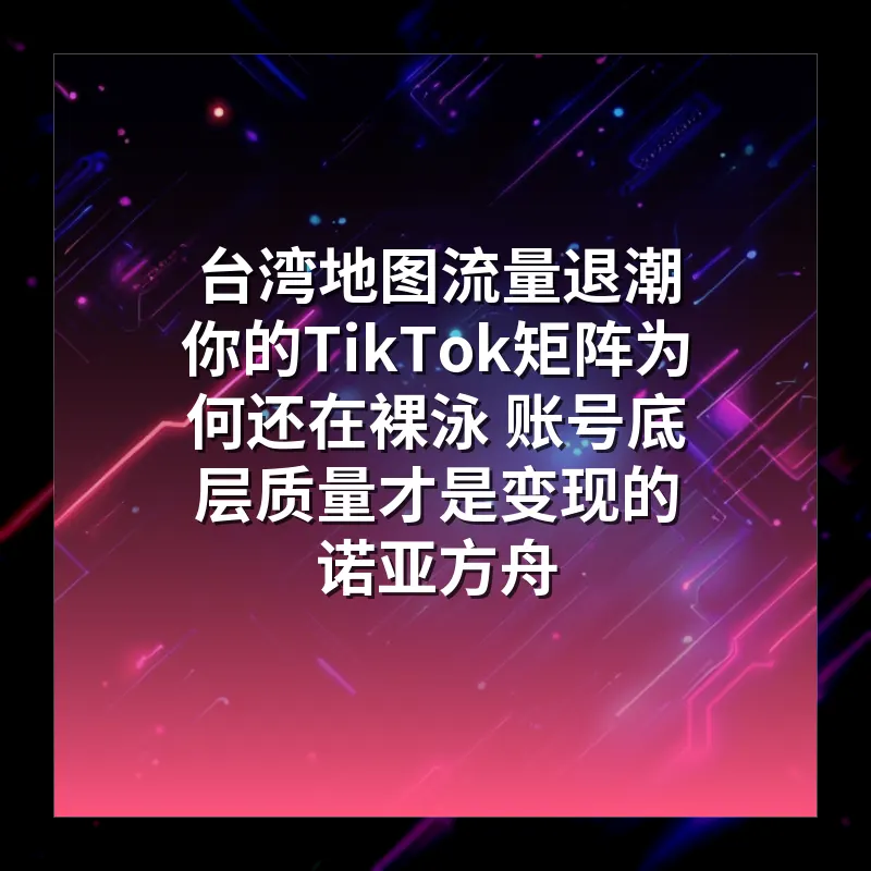 台湾地图流量退潮 你的TikTok矩阵为何还在裸泳 账号底层质量才是变现的诺亚方舟