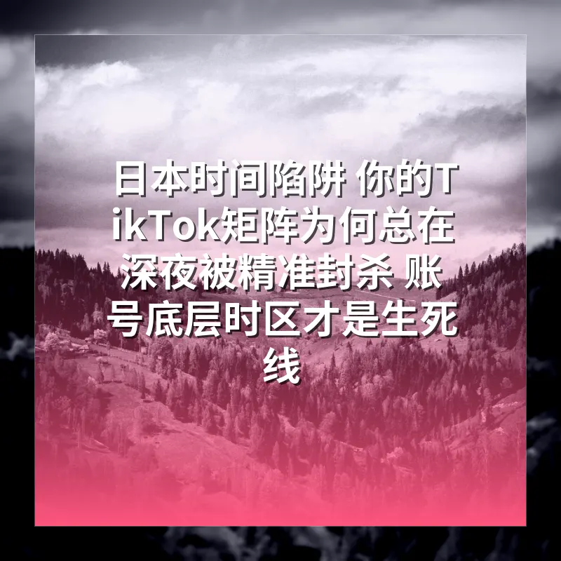 日本时间陷阱 你的TikTok矩阵为何总在深夜被精准封杀 账号底层时区才是生死线