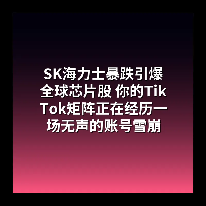 SK海力士暴跌引爆全球芯片股 你的TikTok矩阵正在经历一场无声的账号雪崩