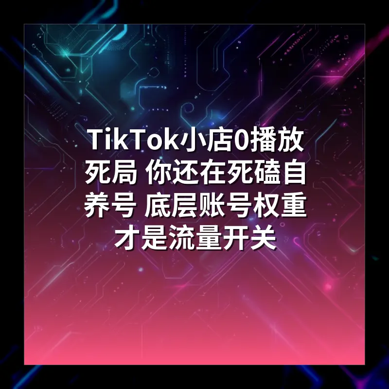 TikTok小店0播放死局 你还在死磕自养号 底层账号权重才是流量开关