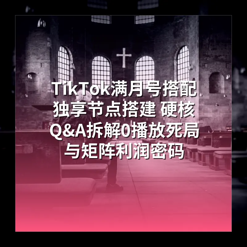 TikTok满月号搭配独享节点搭建 硬核Q&A拆解0播放死局与矩阵利润密码