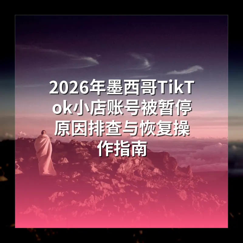 2026年墨西哥TikTok小店账号被暂停原因排查与恢复操作指南