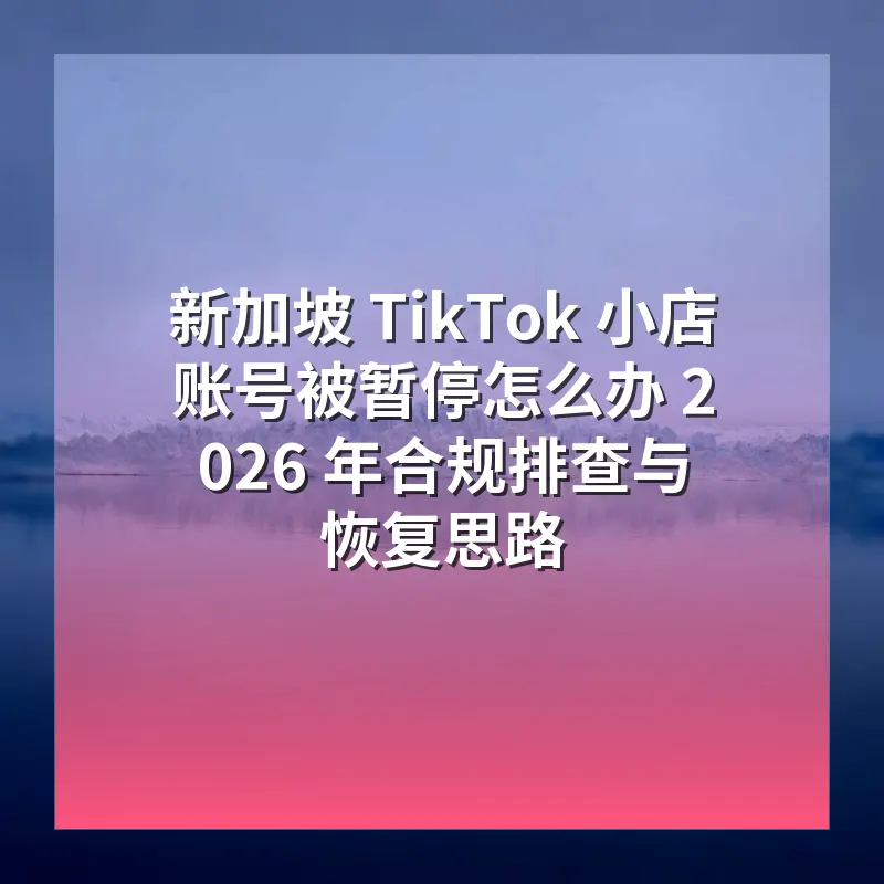 新加坡 TikTok 小店账号被暂停怎么办 2026 年合规排查与恢复思路
