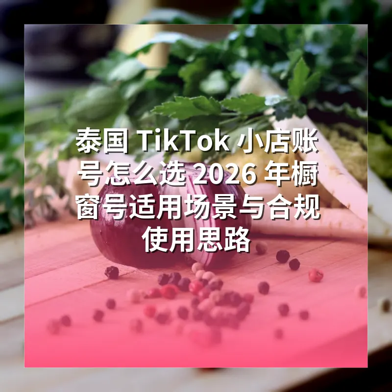泰国 TikTok 小店账号怎么选 2026 年橱窗号适用场景与合规使用思路