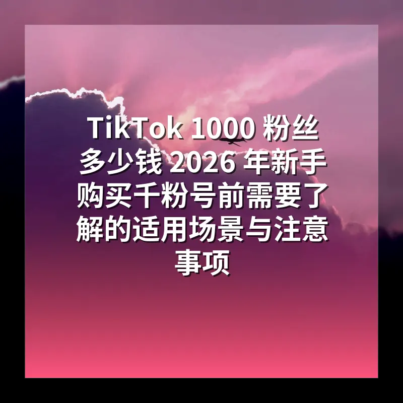 TikTok 1000 粉丝多少钱 2026 年新手购买千粉号前需要了解的适用场景与注意事项