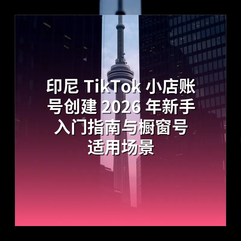 印尼 TikTok 小店账号创建 2026 年新手入门指南与橱窗号适用场景
